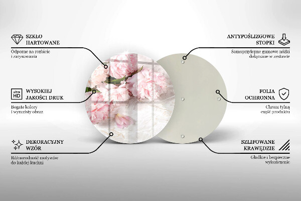 Skärbräda glas unik Delika rosor blommor