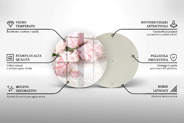 Skärbräda glas unik Delika rosor blommor