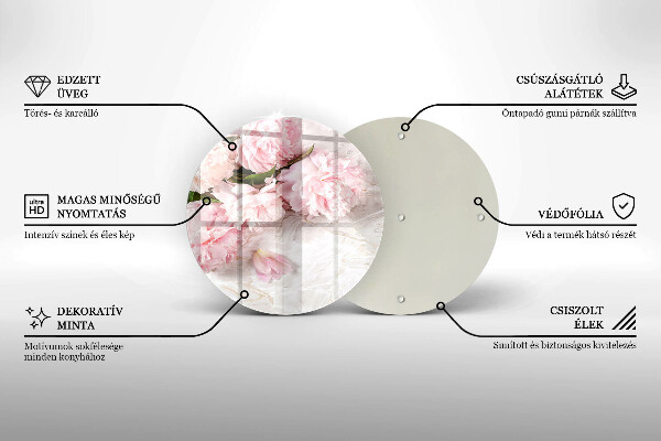 Skärbräda glas unik Delika rosor blommor