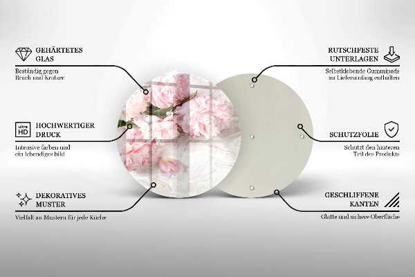 Skärbräda glas unik Delika rosor blommor