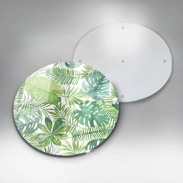 Skärbräda glas unik Akvarell boho blad