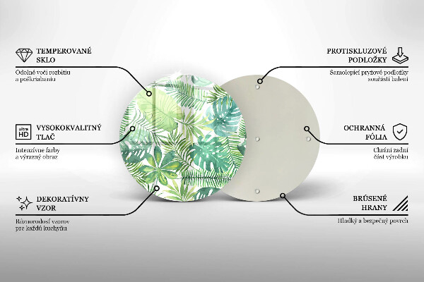 Skärbräda glas unik Akvarell boho blad