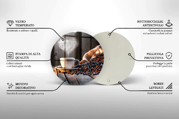 Skärbräda glas unik Kaffekopp och hjärta