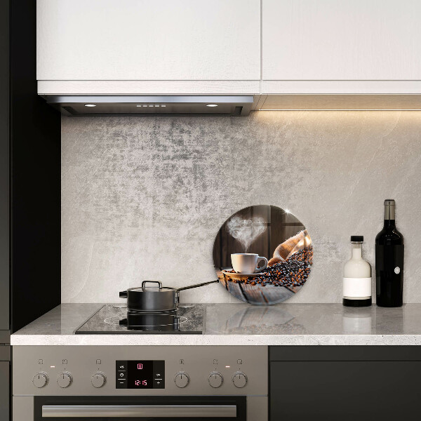 Skärbräda glas unik Kaffekopp och hjärta