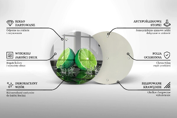 Skärbräda glas unik Saftiga lime och vatten