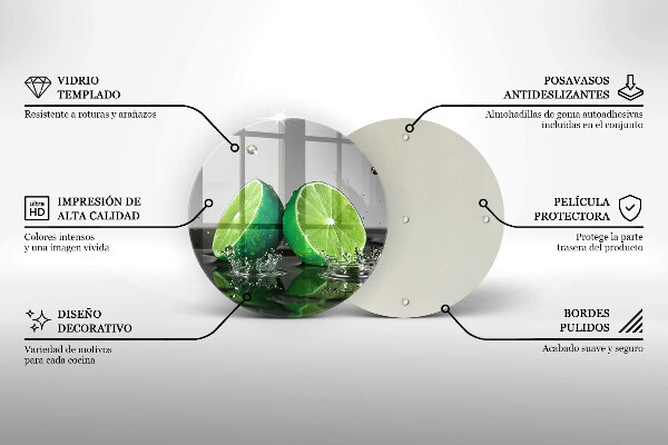 Skärbräda glas unik Saftiga lime och vatten