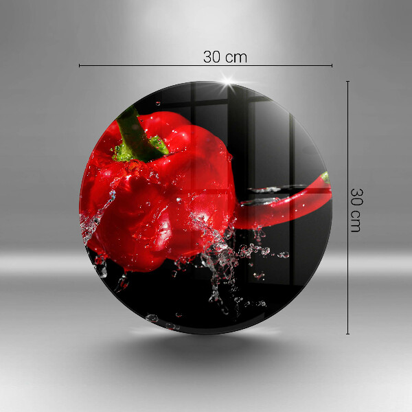 Skärbräda glas unik Röd paprika i vatten