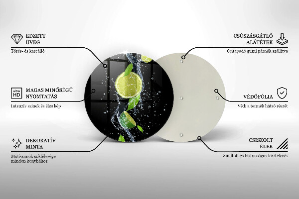 Skärbräda glas unik Saftiga limefrukter i vatten