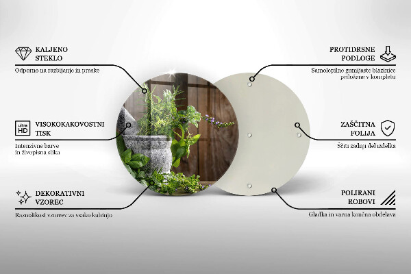 Skärbräda glas unik Planterar örter och trä