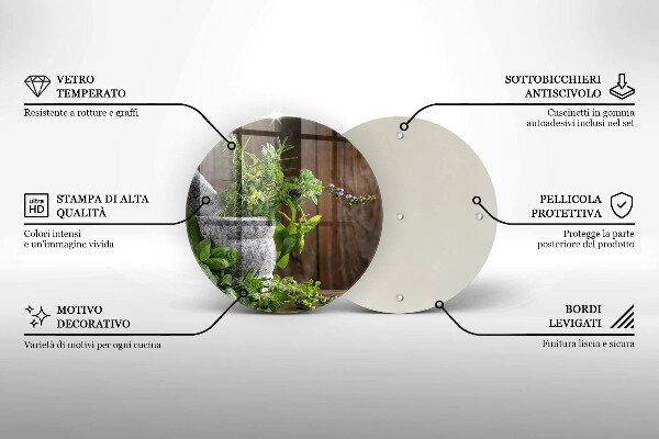 Skärbräda glas unik Planterar örter och trä
