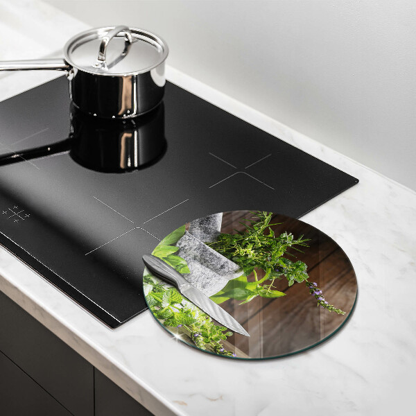 Skärbräda glas unik Planterar örter och trä