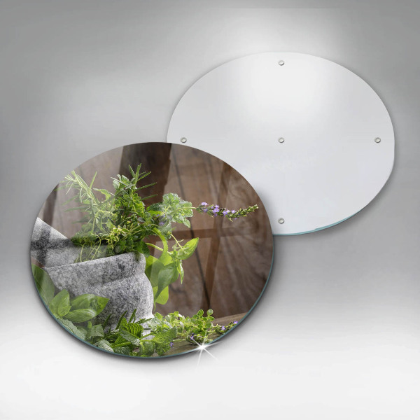 Skärbräda glas unik Planterar örter och trä