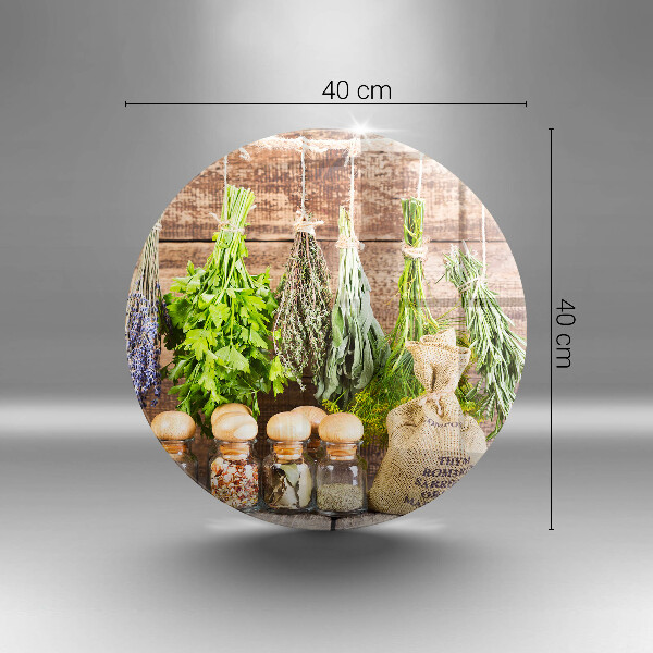 Skärbräda glas unik Örter kryddor och trä