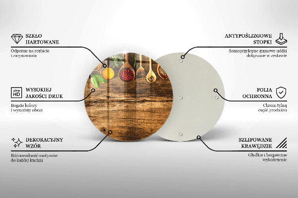 Skärbräda glas unik Träskedar av kryddor