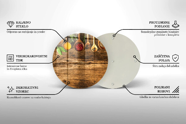 Skärbräda glas unik Träskedar av kryddor