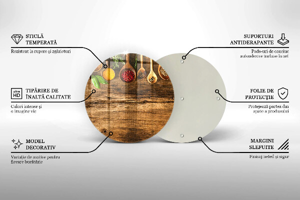Skärbräda glas unik Träskedar av kryddor