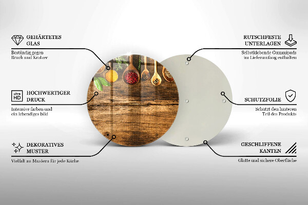 Skärbräda glas unik Träskedar av kryddor