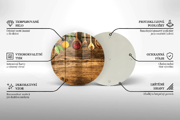 Skärbräda glas unik Träskedar av kryddor