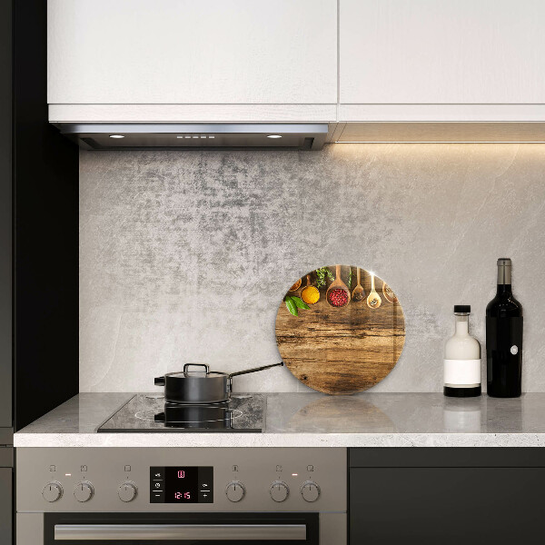 Skärbräda glas unik Träskedar av kryddor