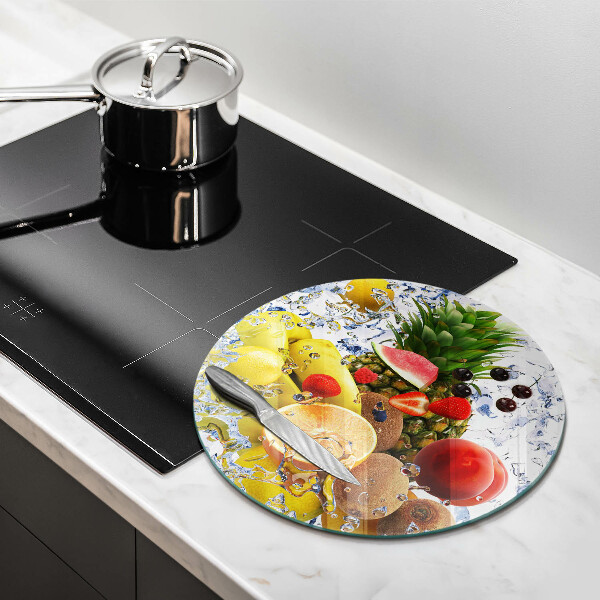 Skärbräda glas unik Saftig frukt och vatten