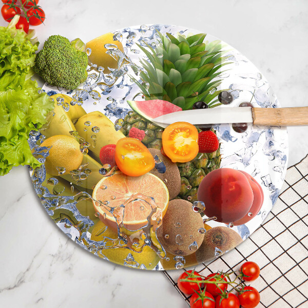 Skärbräda glas unik Saftig frukt och vatten