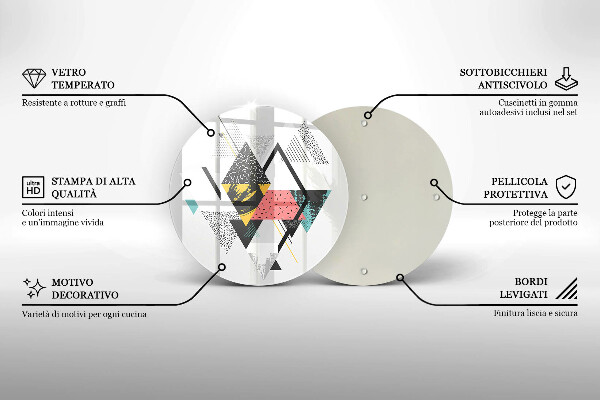 Skärbräda glas unik Abstrakta trianglar