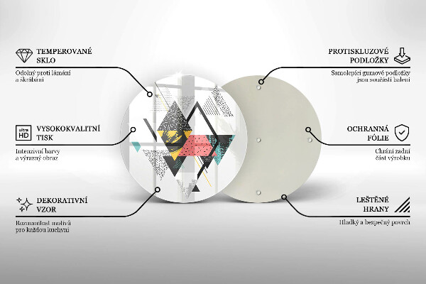 Skärbräda glas unik Abstrakta trianglar