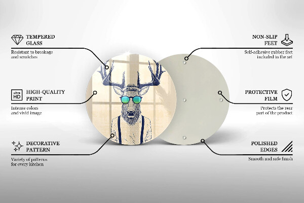 Skärbräda glas unik Rådjur man illustration