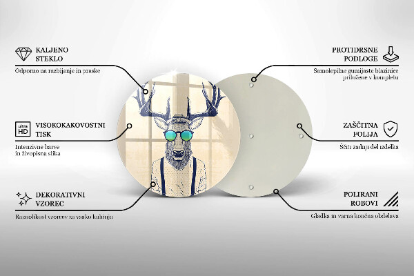 Skärbräda glas unik Rådjur man illustration
