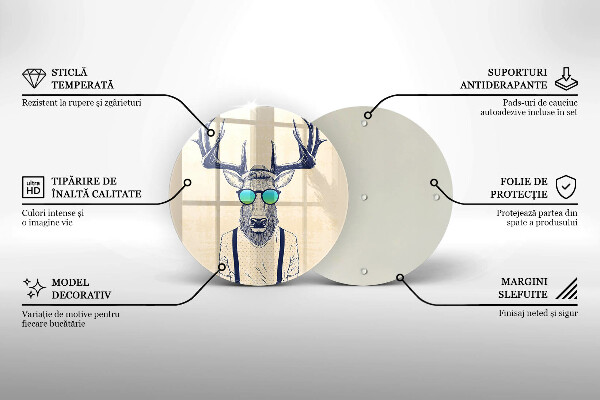 Skärbräda glas unik Rådjur man illustration