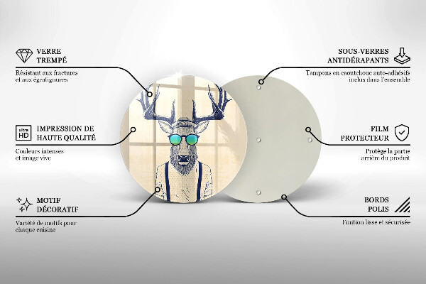 Skärbräda glas unik Rådjur man illustration