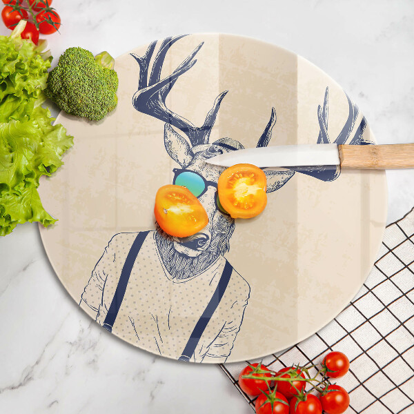 Skärbräda glas unik Rådjur man illustration