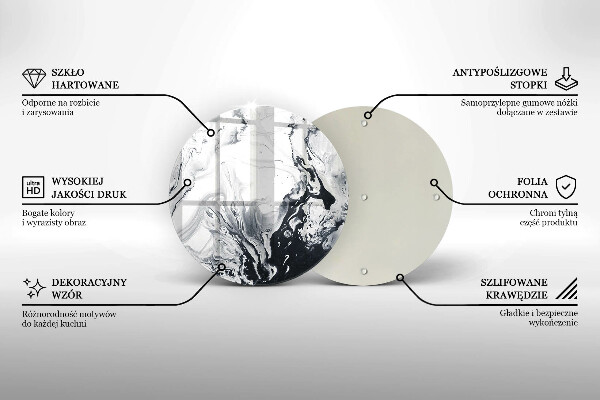 Skärbräda glas unik Bläckabstraktion
