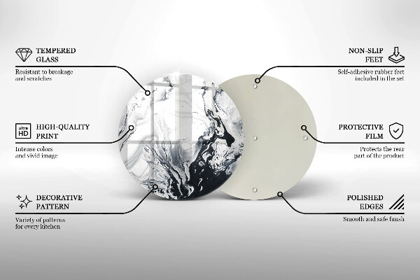 Skärbräda glas unik Bläckabstraktion