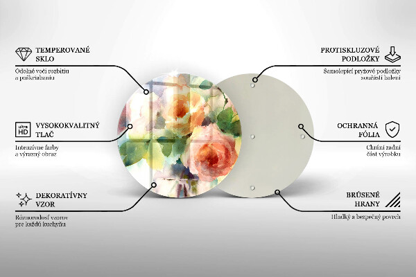 Skärbräda glas unik Målade blommor