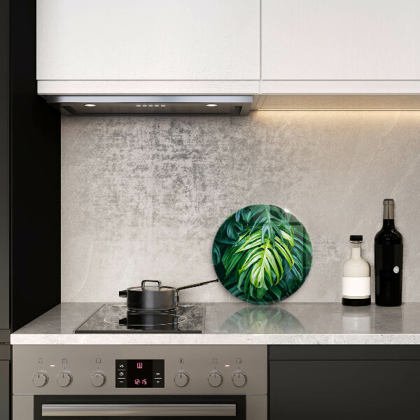 Skärbräda glas unik Vilda monstera blad