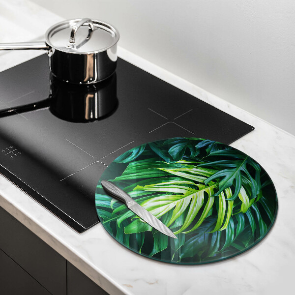Skärbräda glas unik Vilda monstera blad