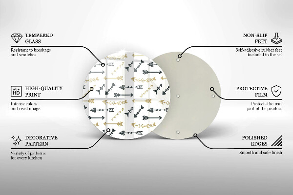Skärbräda glas unik Boho pilar mönster
