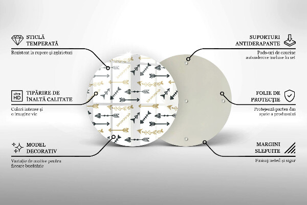 Skärbräda glas unik Boho pilar mönster