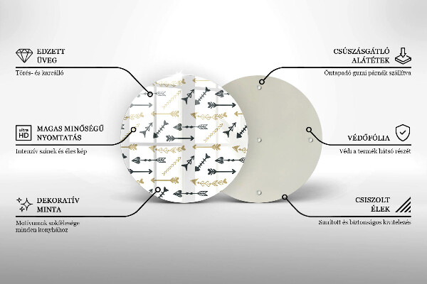 Skärbräda glas unik Boho pilar mönster