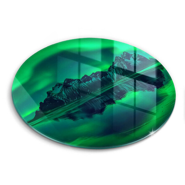 Skärbräda glas unik Norrskenslandskap