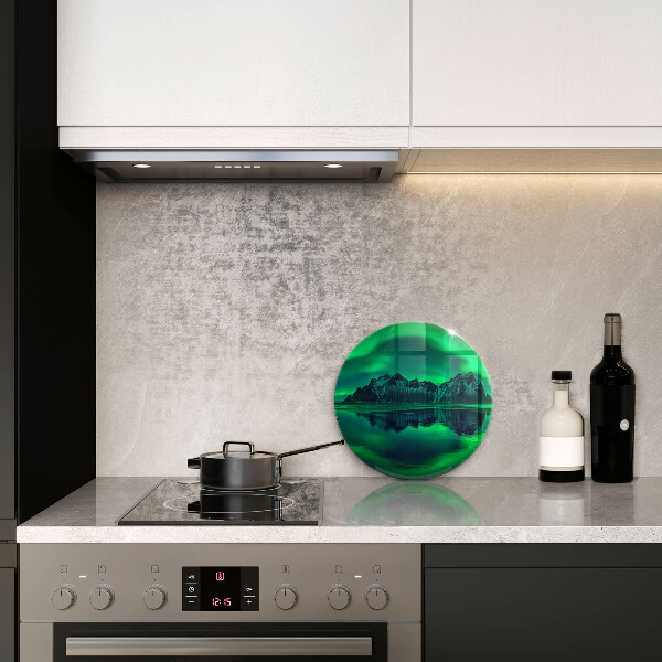 Skärbräda glas unik Norrskenslandskap