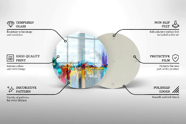 Skärbräda glas unik Målad abstraktion
