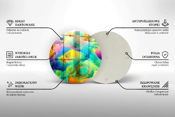 Skärbräda glas unik Färgglad abstraktion