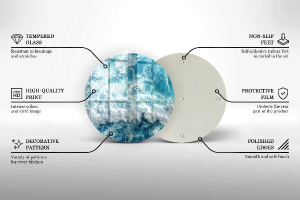 Skärbräda glas unik Havsvattenvågor