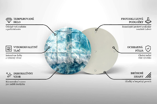 Skärbräda glas unik Havsvattenvågor