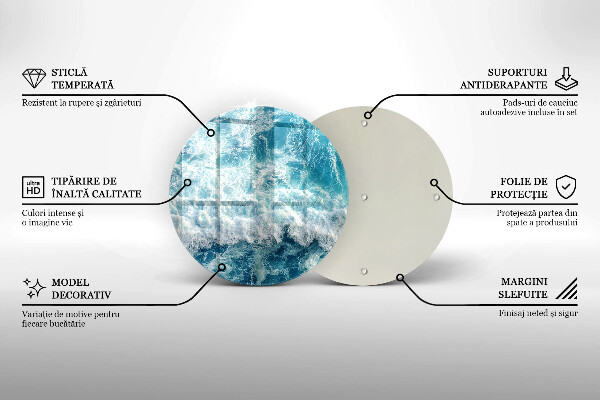 Skärbräda glas unik Havsvattenvågor