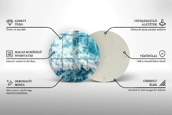 Skärbräda glas unik Havsvattenvågor