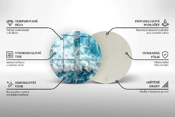 Skärbräda glas unik Havsvattenvågor