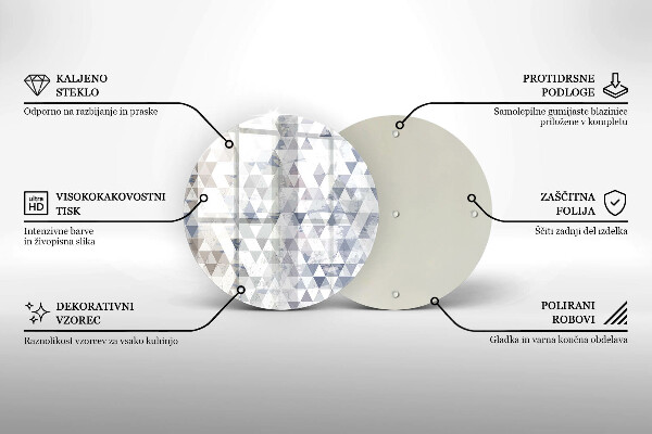 Skärbräda glas unik Trianglar mönster